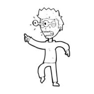 cartoon man with popping out eyes N40