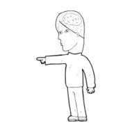 cartoon clever man pointing N14