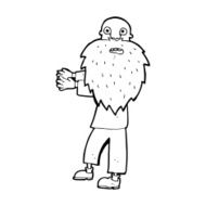 cartoon bearded old man N51
