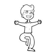cartoon excited boy N204