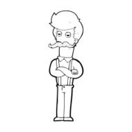 Cartoon Man With Mustache N138