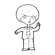 cartoon school boy answering question N65