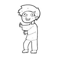 cartoon excited boy N205