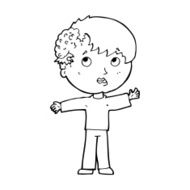 cartoon boy with growth on head N51