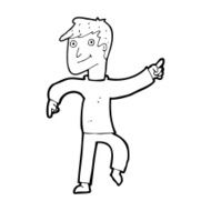 cartoon happy man pointing N80