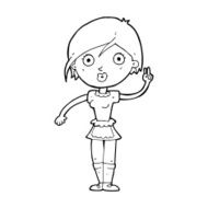 cartoon waitress making hand gesture N14