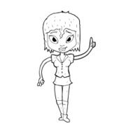 cartoon woman making point N27
