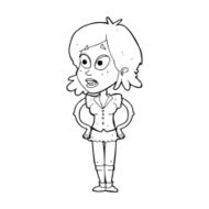 cartoon woman with hands on hips N303