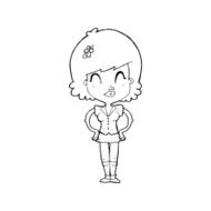 cartoon happy woman N354
