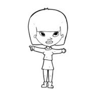 cartoon woman pointing N287