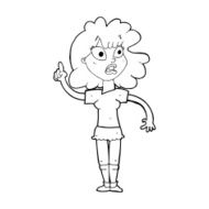 cartoon woman making point N28