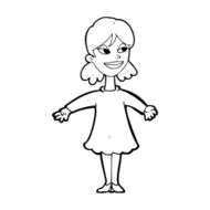 cartoon woman with open arms N137