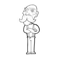 cartoon angry old man N205