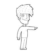 cartoon happy man pointing N81