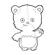 cartoon teddy bear waving N26