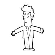 cartoon happy man with open arms N16