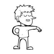 cartoon man making dismissive gesture N27