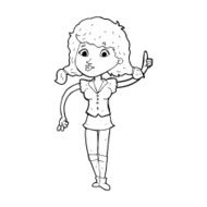 cartoon pretty woman with idea N93