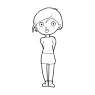 cartoon surprised girl N27