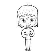 cartoon satisfied woman N14