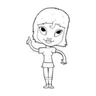 cartoon woman with idea N352