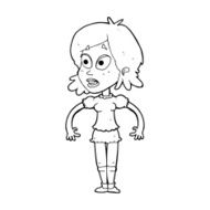 cartoon surprised woman N316