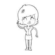 cartoon pretty woman with idea N94