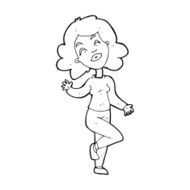 cartoon happy woman dancing N14