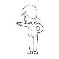 cartoon enthusiastic woman pointing N14