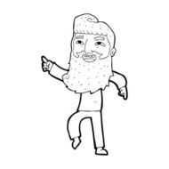 cartoon man with beard laughing and pointing N13