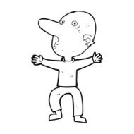 cartoon worried middle aged man N14