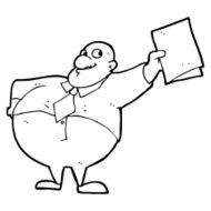 cartoon happy boss with file N14