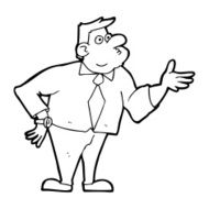 cartoon businessman asking question N13
