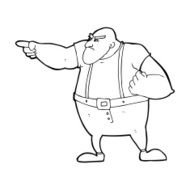 cartoon angry tough guy pointing N13