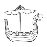 Cartoon Viking Ship N44