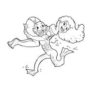 cartoon swamp monster carrying girl in bikini N14