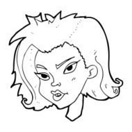 cartoon female face N200