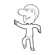 cartoon happy man dancing N47