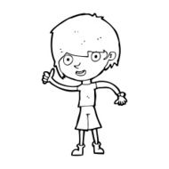 cartoon boy with positive attitude N29