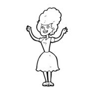 cartoon happy 1950&#039;s woman N14