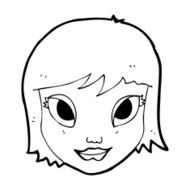 cartoon female face N201