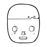 cartoon robot head N101