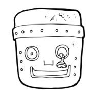 cartoon robot head N102