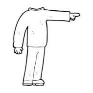 cartoon headless man pointing N13