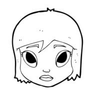 cartoon female face N202