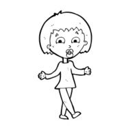 cartoon woman shrugging shoulders N649