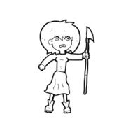 cartoon woman with harpoon N14