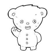 cartoon teddy bear waving N27