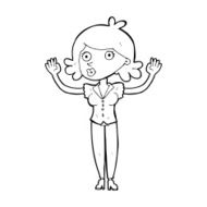 cartoon woman surrendering N14