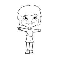 cartoon woman pointing N289